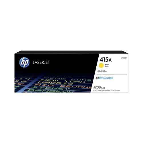 Prednja strana kutije HP W2032A žutog laserskog tonera marke HP