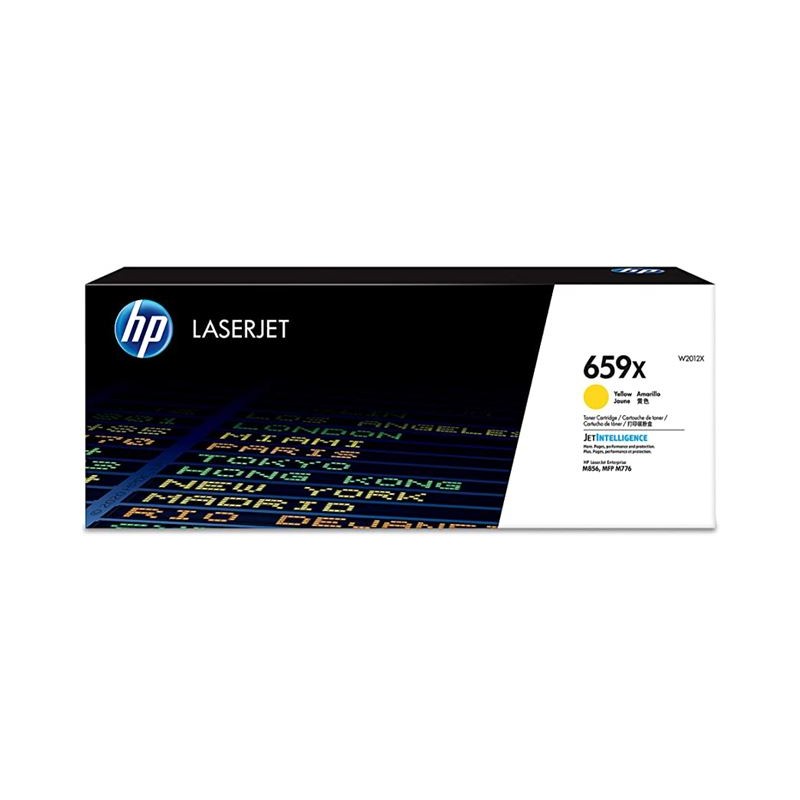 HP W2012X žuti toner u originalnoj kutiji na bijeloj pozadini