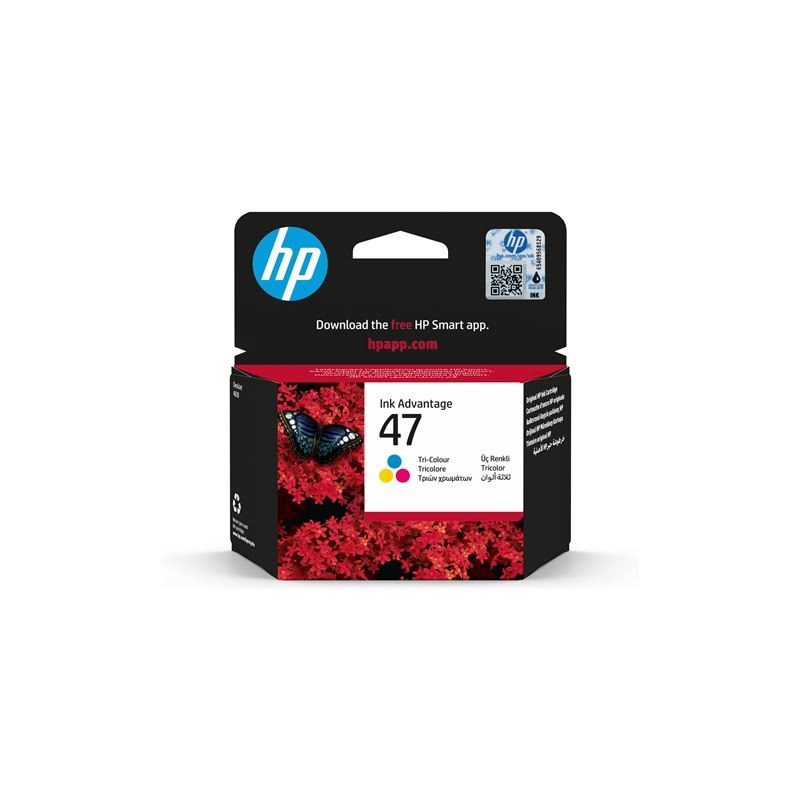 Prednja strana kutije HP 47 tinte u boji s oznakom modela 6ZD61AE