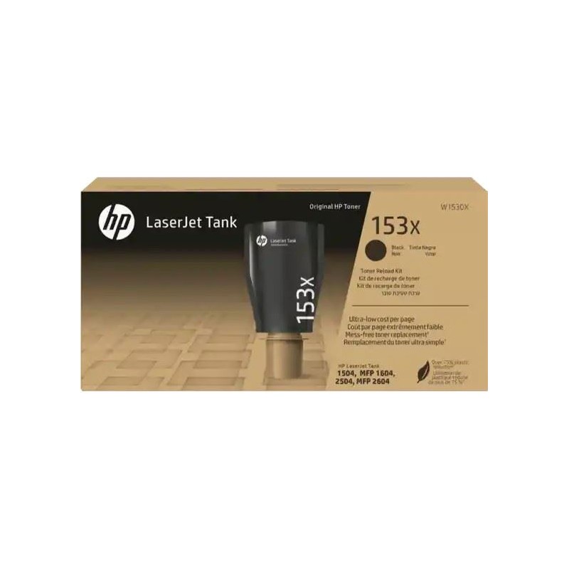 Kartonska ambalaža u kojoj se nalazi HP W1530X crni toner prikazana je s prednje strane