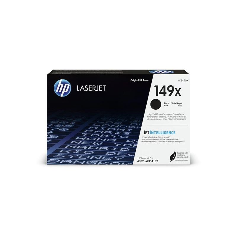 Prednja strana kutije HP W1490X crnog tonera s vidljivom oznakom
