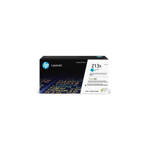HP W2131X cijan toner u originalnoj crno-bijeloj kutiji s plavim detaljem