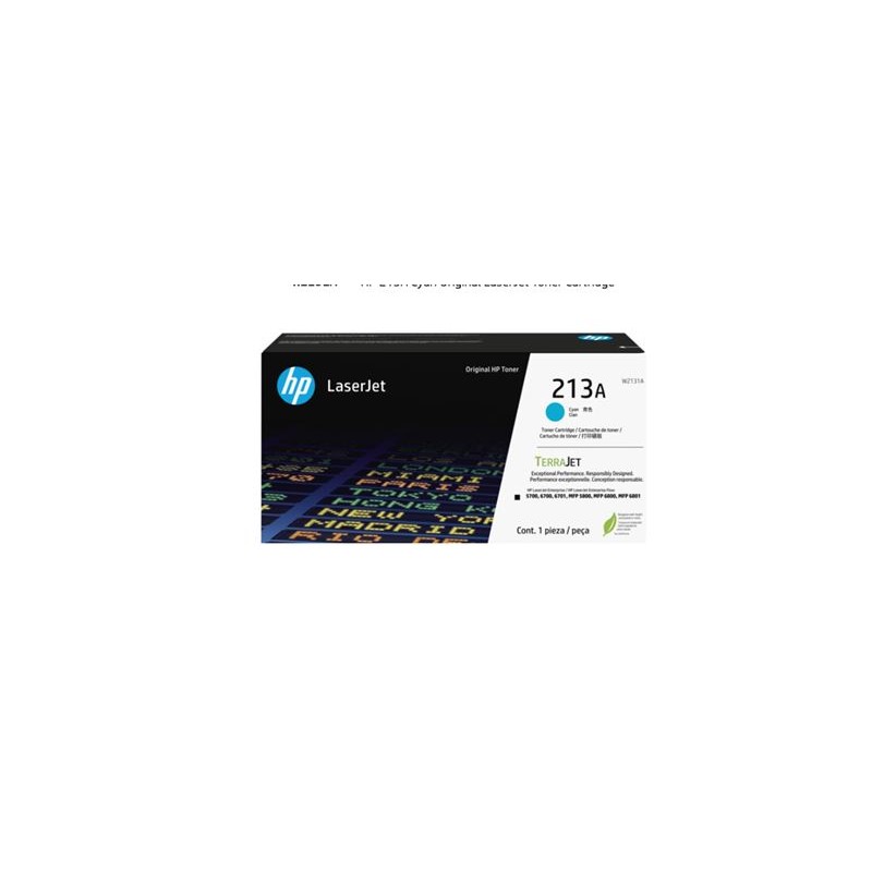 Prednja strana kutije HP W2131A cijan toner s vidljivim nazivom i oznakom
