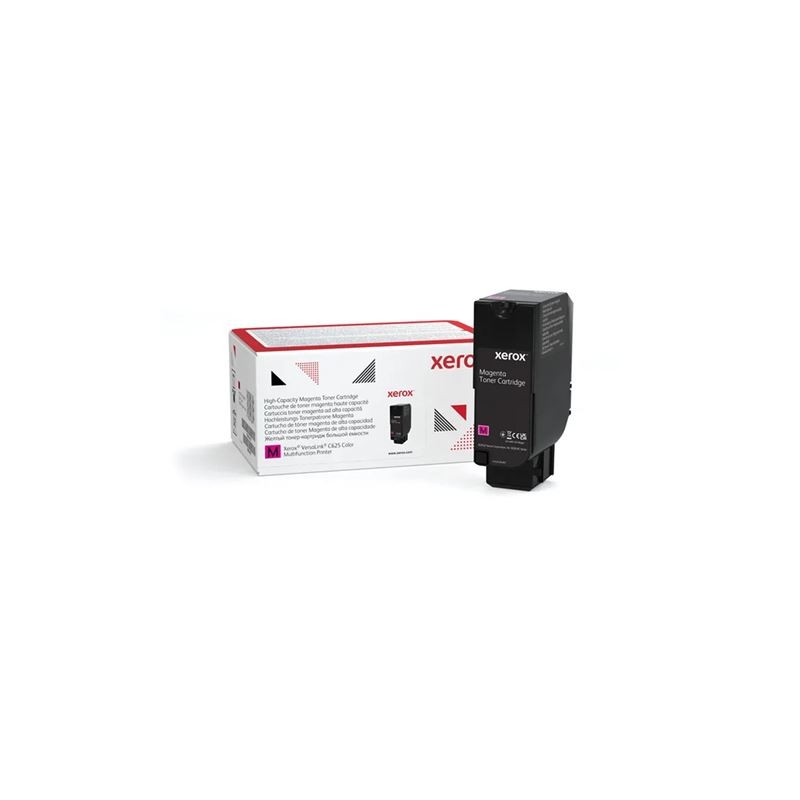Originalno pakiranje i Xerox 006R04646 magenta toner u boji na ravnoj podlozi