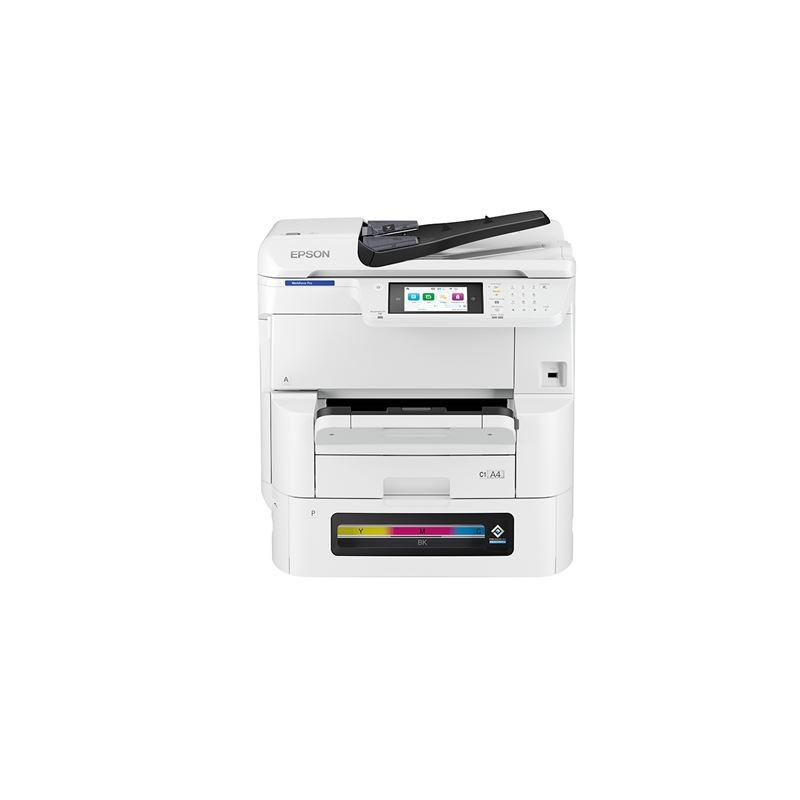 Prednji pogled na Epson WORKFORCE PRO EM-C8100RDWF multifunkcijski tintni pisač