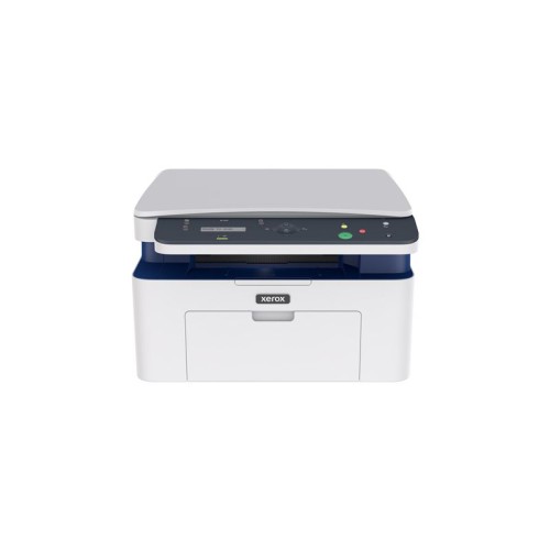 Prednji pogled na Xerox B105 crno-bijeli laserski multifunkcijski pisač s ladicom za papir