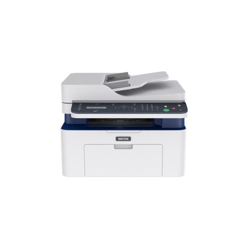 Prednji pogled na crno-bijeli laserski pisač Xerox B115 Mono s ADF ulagačem