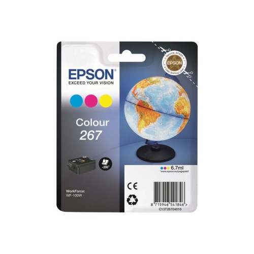 Prednja strana originalnog pakiranja Epson 267 tinte u boji s oznakom modela