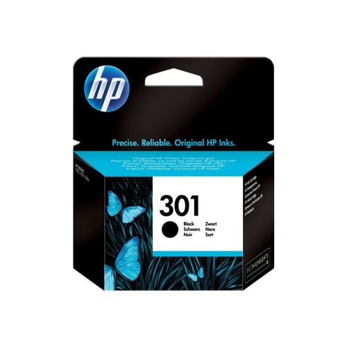 Originalna HP 301 crna tinta u kutiji, vidljivi su oznaka modela i detalji pakiranja