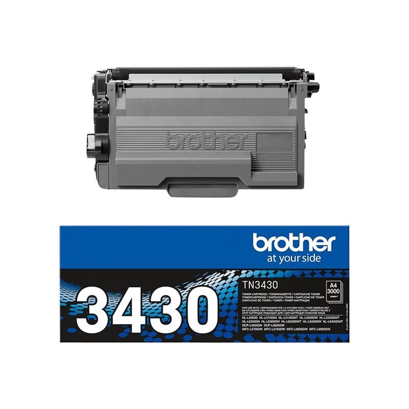 Brother TN3430 crni toner i originalno plavo pakiranje