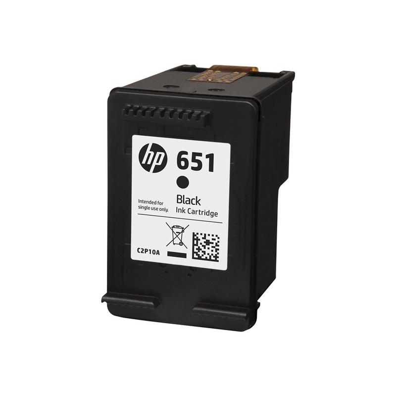 Kutija originalne HP 651 crne tinte s oznakama modela