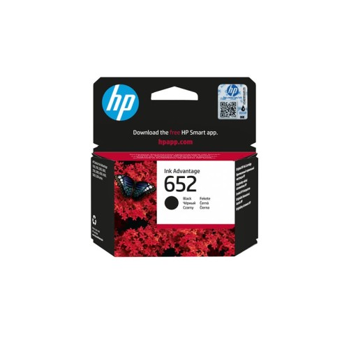 Prednja strana originalnog pakiranja HP 652 crne tinte za pisače