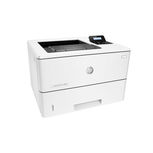 HP LaserJet M501dn laserski pisač s ispisanim dokumentom na ladici