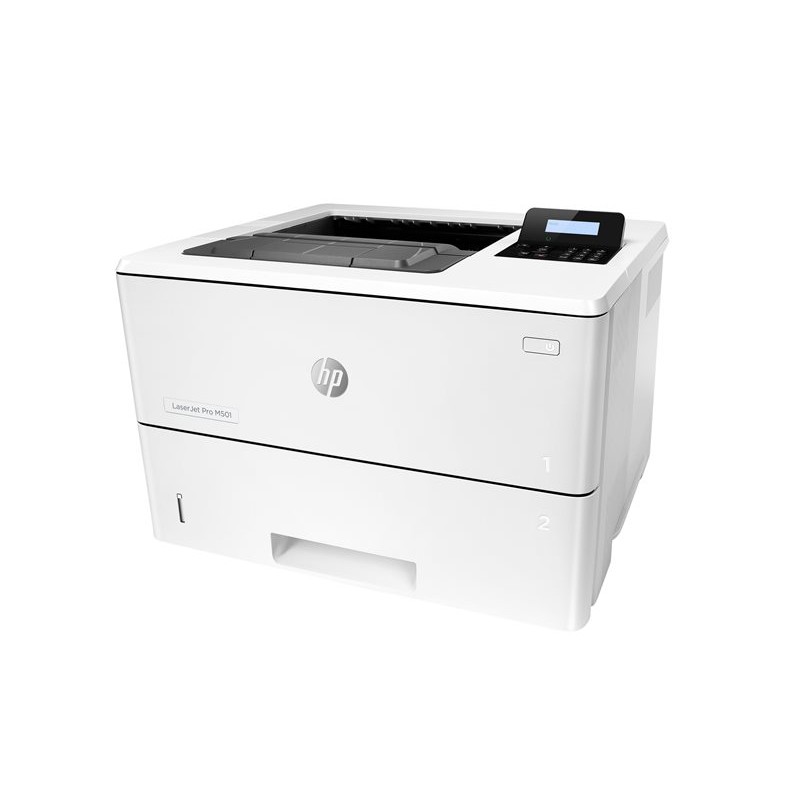 HP LaserJet M501dn laserski pisač prikazan s prednje strane