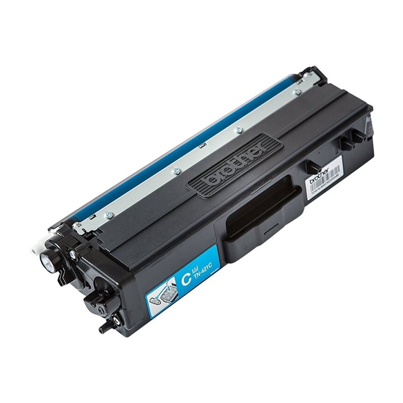 Brother TN421C cijan toner u crno plavoj boji na bijeloj pozadini
