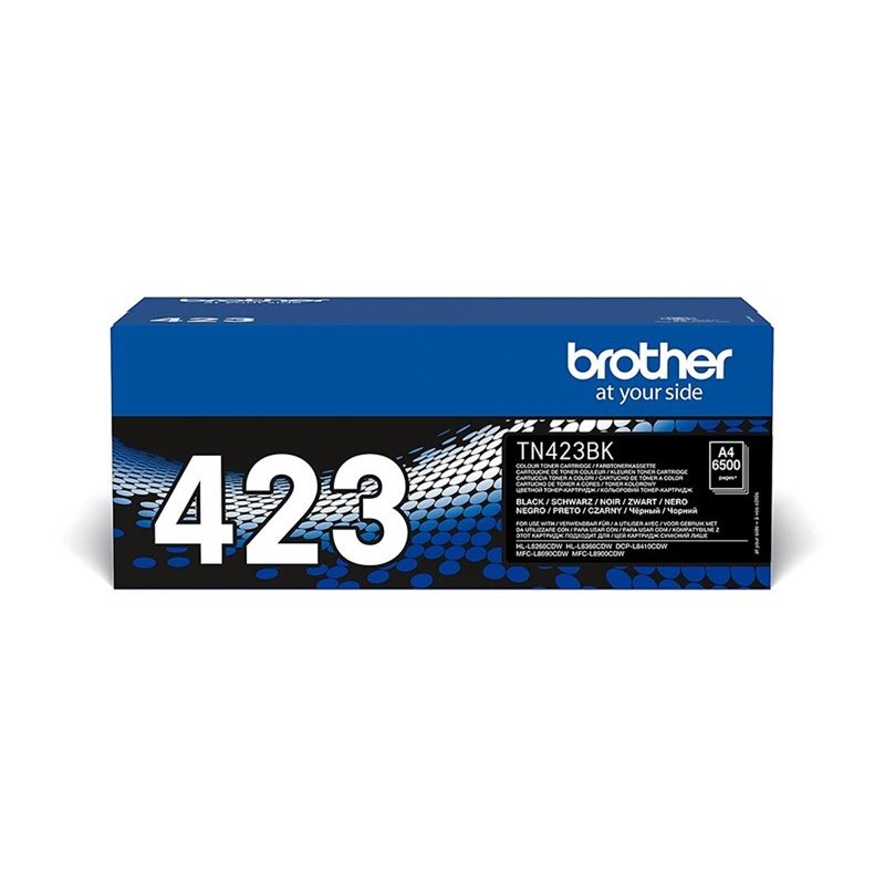 Originalno pakiranje crnog tonera Brother TN423BK s vidljivom oznakom