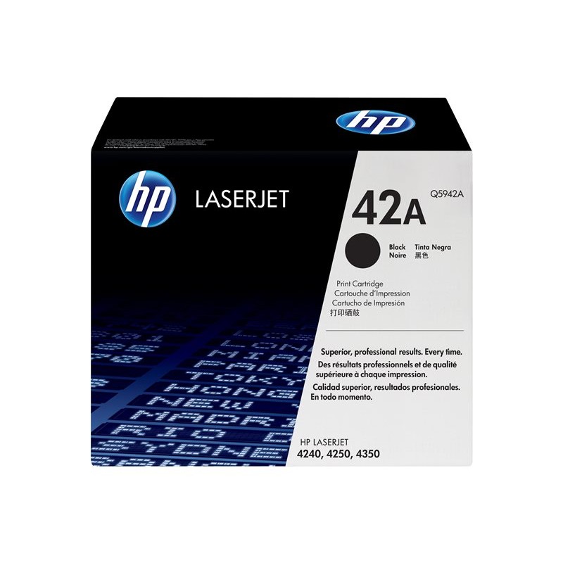 Originalno kartonsko pakiranje crnog tonera HP 42A Q5942A za laserske pisače LaserJet