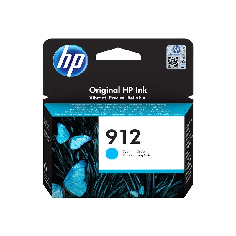 Originalno pakiranje HP 912 cijan tinte s motivom plavih leptira