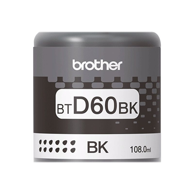 Detalj naljepnice na bočici originalne Brother BTD60BK tinte u crnoj boji