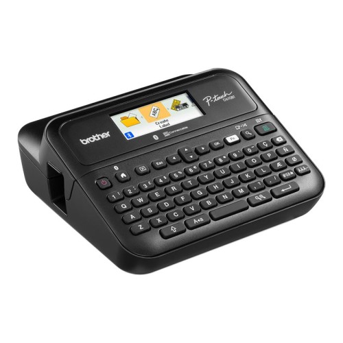 Prednja strana crnog Brother PT-D610BT pisača naljepnica