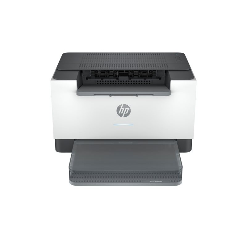 Prednji pogled na HP M207dw crno-bijeli laserski pisač s ladicom za papir
