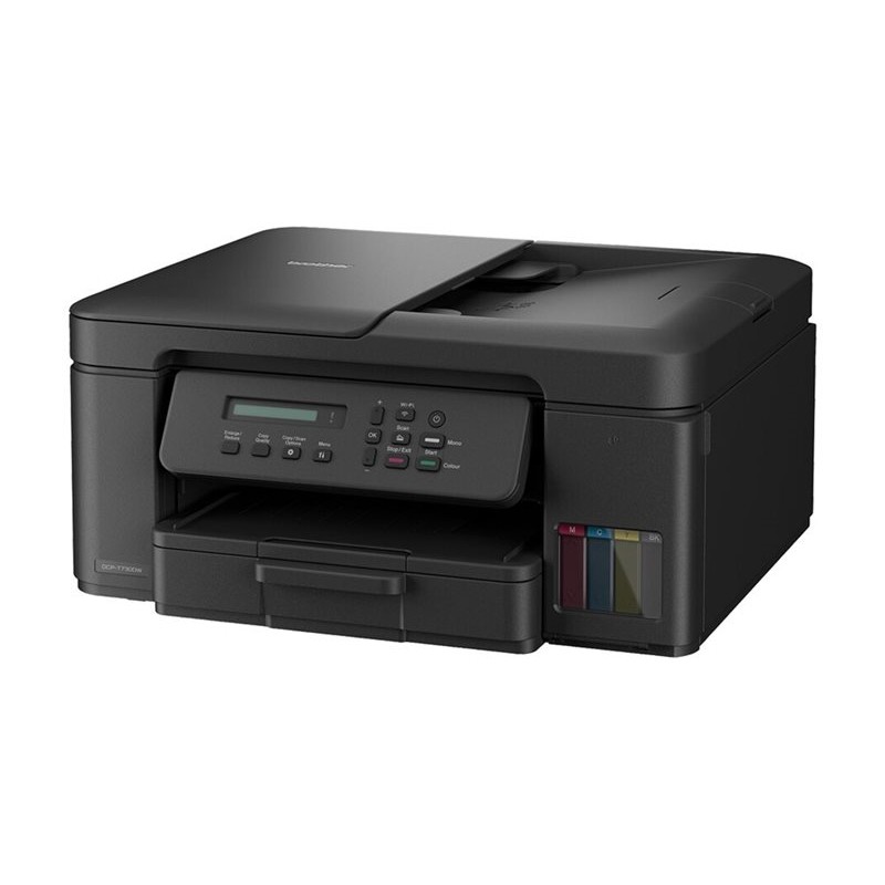 Kosi pogled na crni Brother DCP-T730DW multifunkcijski tintni pisač