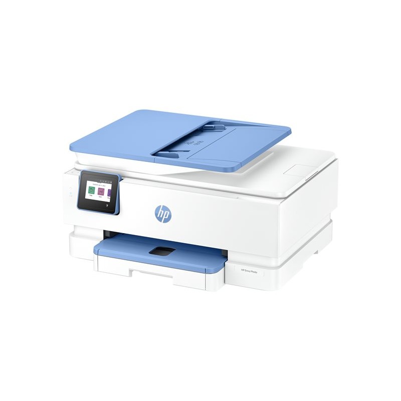 HP Envy Photo 7931 All-in-One multifunkcijski pisač prikazan s otvorenom ladicom skenera