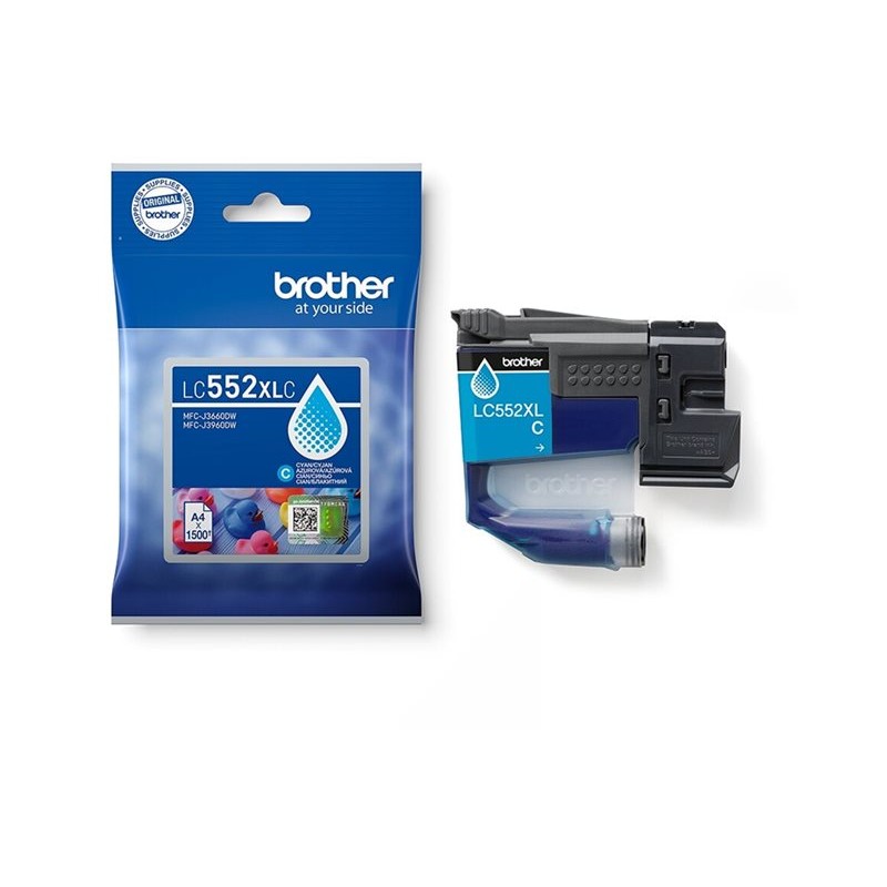 Originalno pakiranje i Brother LC552XLC cijan tinta