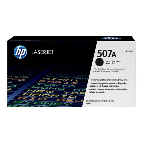 Originalno pakiranje crnog tonera HP 507A CE400A s logotipom proizvođača