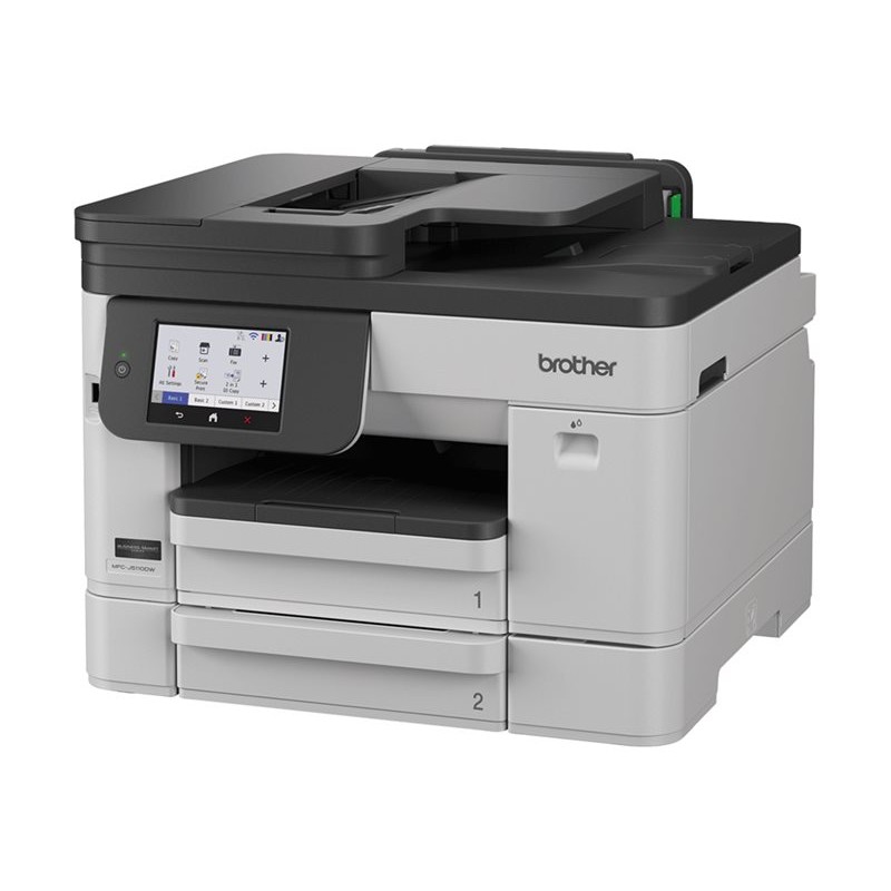 Kosi pogled na Brother MFC-J5110DW tintni pisač s dodacima