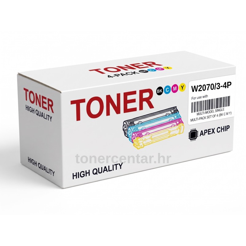 HP W2070A/3A 117A zamjenski toner set, crna, cijan, magenta, žuta