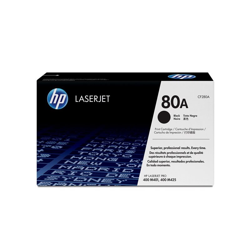 HP 80A crni originalni toner CF280A prikaz ambalaže iz drugog kuta