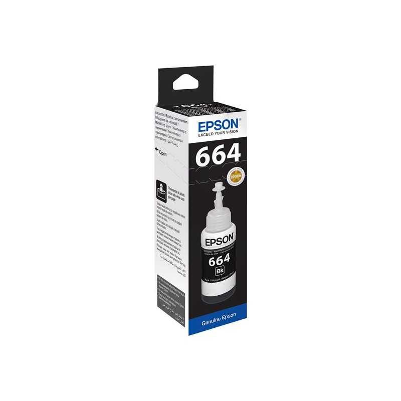 Kutija Epson T6641 crne tinte pod kutom