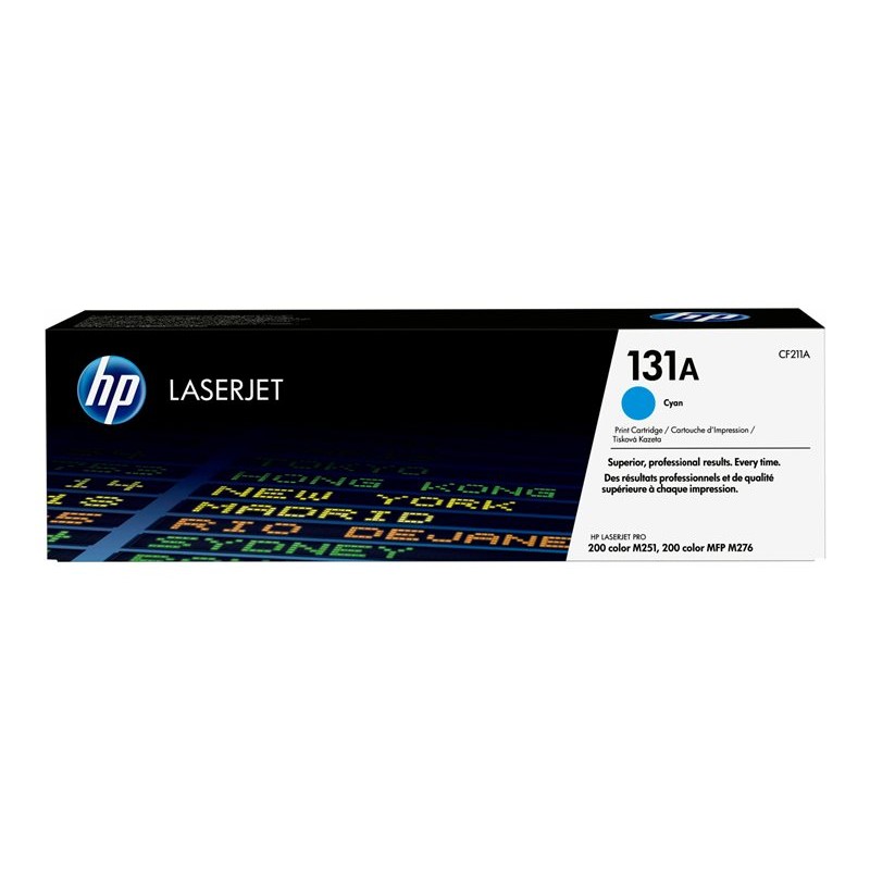 HP 131A cijan toner u originalnoj crno-bijeloj kutiji s oznakom modela