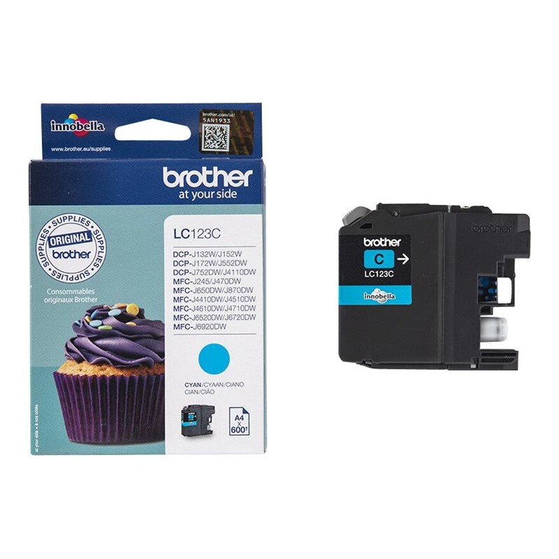 Originalna kutija i Brother LC123C cijan tinta