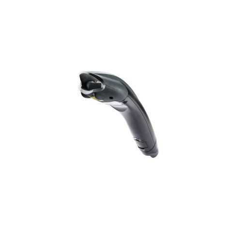 Crni Honeywell Voyager 1202g-2USB-5 bežični skener na bijeloj pozadini