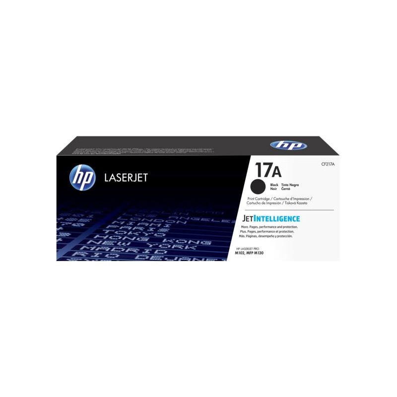 HP CF217A crni toner u prepoznatljivoj kutiji brenda HP