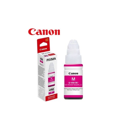 Bočica s magenta tintom Canon GI-490 i pripadajuća ambalaža