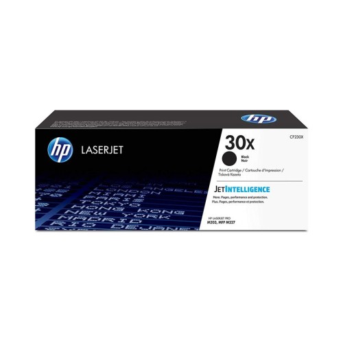 HP CF230X crni toner prikazan u originalnoj kutiji s vidljivim nazivom proizvoda