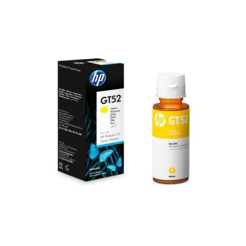 Originalno pakiranje i bočica žute HP M0H56AE tinte za pisač
